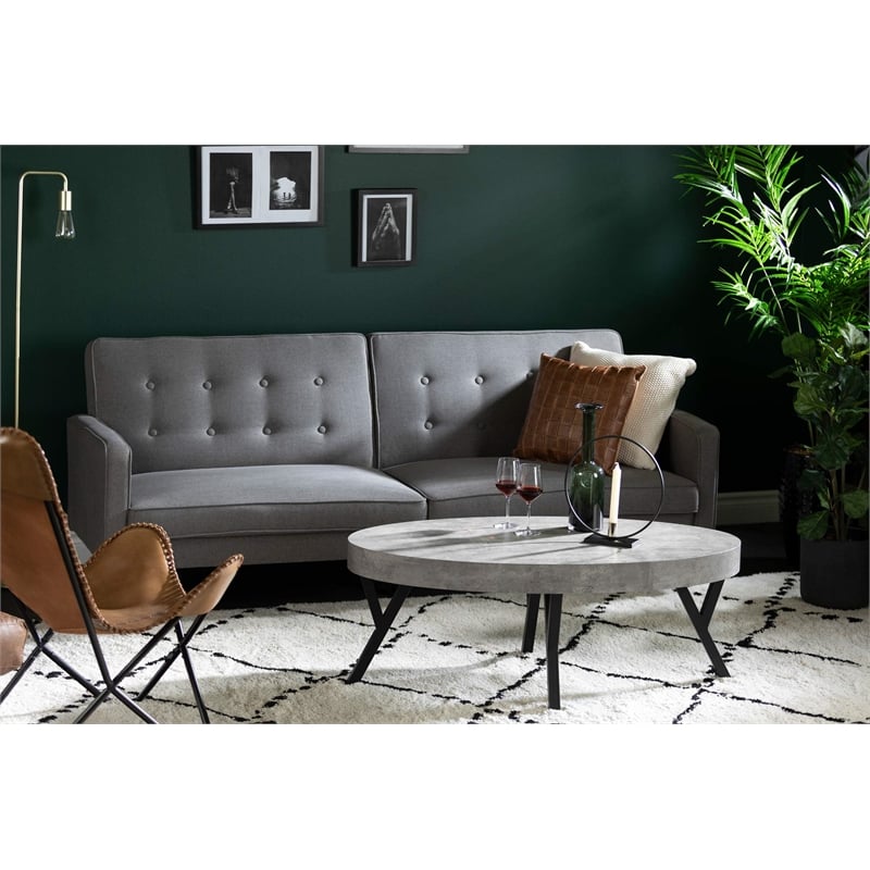Allora Coffee Table-Concrete Gray and Black
