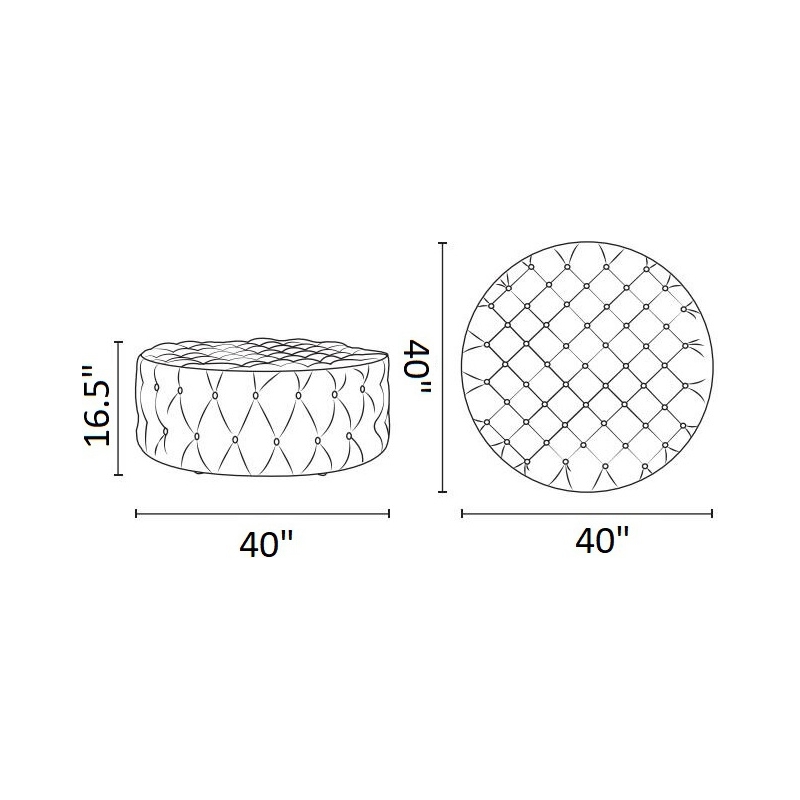 Allora Fabric Ottoman in Light Gray