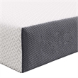AlloraModern Memory Foam Fabric Twin Size Mattress in White/Gray