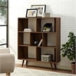 Allora 7-Cubby Storage Modern Particleboard Wood Bookcase in Walnut