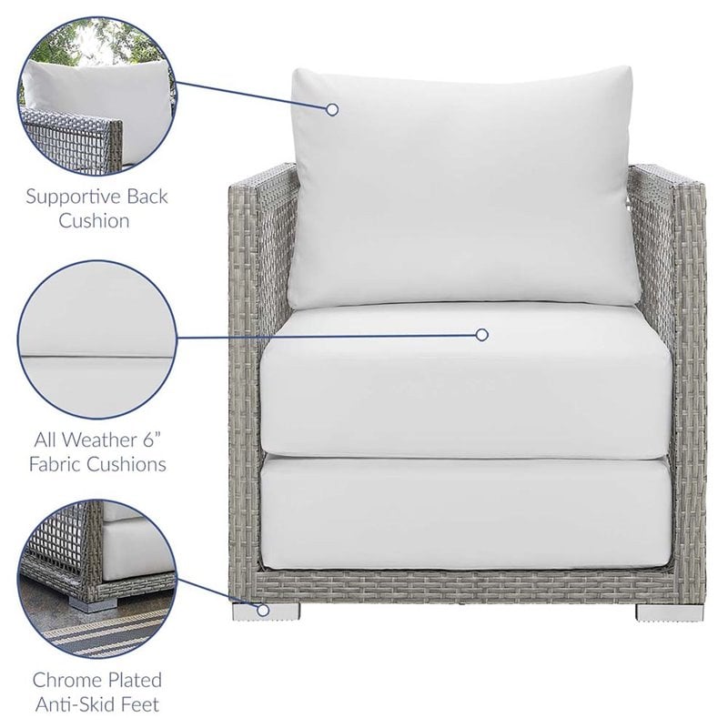 Allora Patio Chair in Gray and White