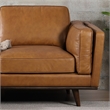 Allora Modern Mid-Century Leather Cushion Back Left-Facing Sectional in Tan