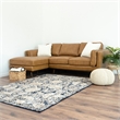Allora Modern Mid-Century Leather Cushion Back Left-Facing Sectional in Tan