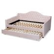 Allora Contemporary Velvet Upholstered Full Daybed with Trundle in Pink
