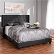 Allora Fabric Tufted King Bed in Charcoal Grey