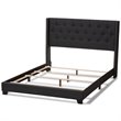 Allora Fabric Tufted King Bed in Charcoal Grey