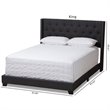 Allora Fabric Tufted King Bed in Charcoal Grey