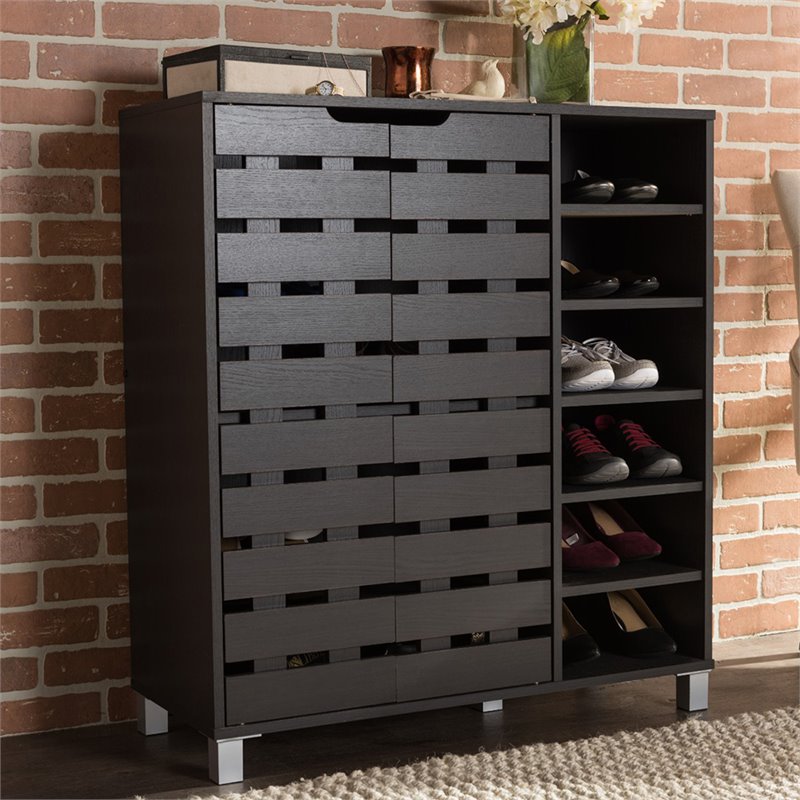 Allora 2 Door Shoe Cabinet in Espresso