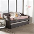Allora Modern Fabric Upholstered Daybed with Trundle in Gray