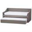 Allora Modern Fabric Upholstered Daybed with Trundle in Gray