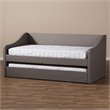 Allora Modern Fabric Upholstered Daybed with Trundle in Gray