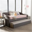 Allora Modern Fabric Upholstered Daybed with Trundle in Gray