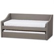 Allora Modern Fabric Upholstered Daybed with Trundle in Gray
