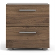 Allora Contemporary 2 Drawer Nightstand in Walnut