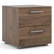 Allora Contemporary 2 Drawer Nightstand in Walnut