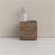 Allora Contemporary 2 Drawer Nightstand in Walnut