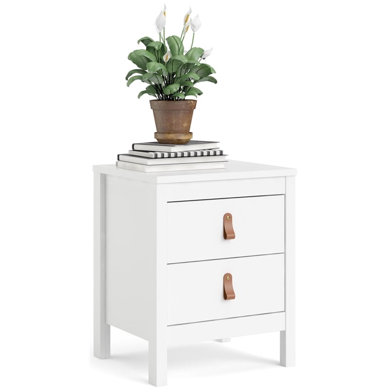 Allora Contemporary 2 Drawer Nightstand in White