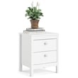 Allora Contemporary 2 Drawer Nightstand in White