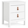 Allora Contemporary 2 Drawer Nightstand in White