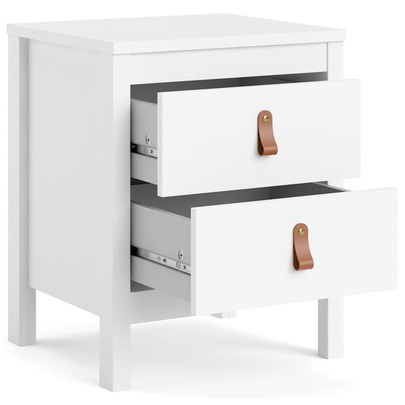 Allora Contemporary 2 Drawer Nightstand in White