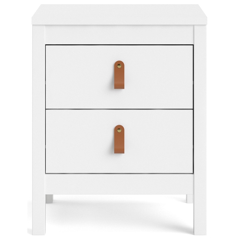 Allora Contemporary 2 Drawer Nightstand in White