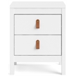 Allora Contemporary 2 Drawer Nightstand in White