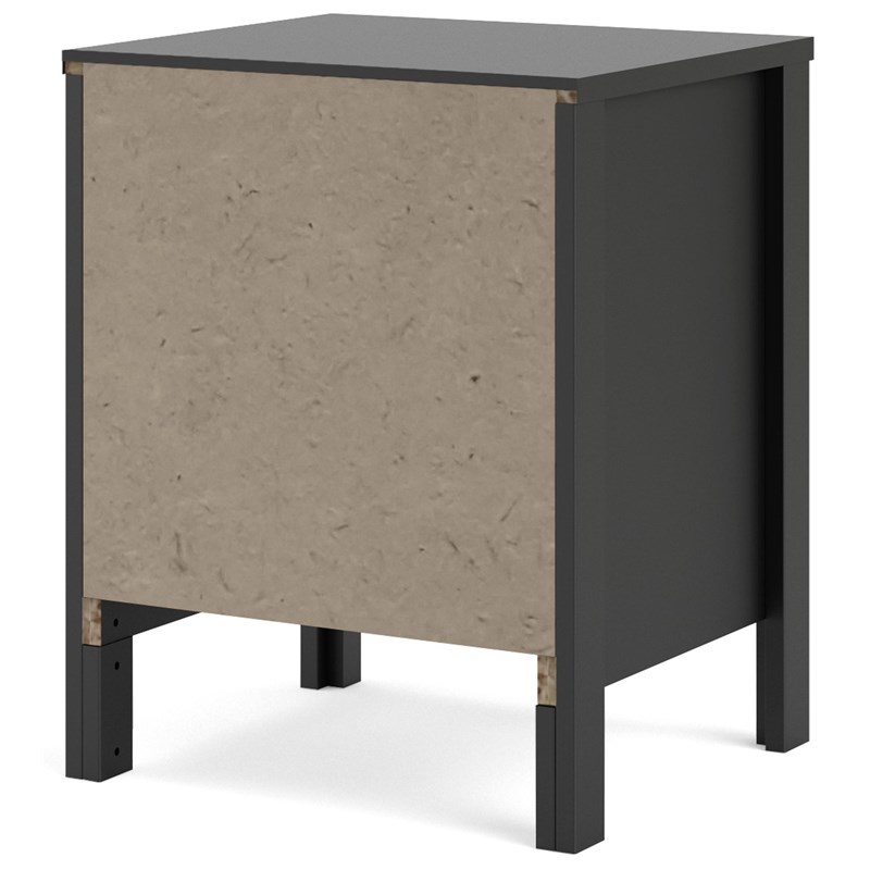 Allora Contemporary 2 Drawer Nightstand in Black Matte