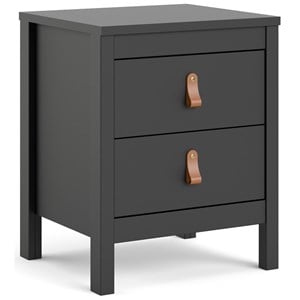 Allora Contemporary 2 Drawer Nightstand in Black Matte
