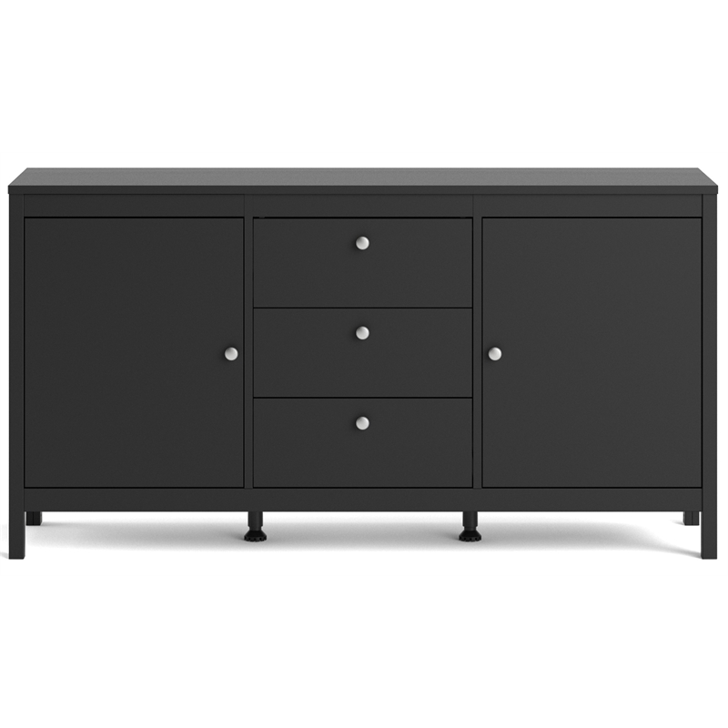 Allora Contemporary 2 Door Sideboard with 3 Drawers in Black Matte