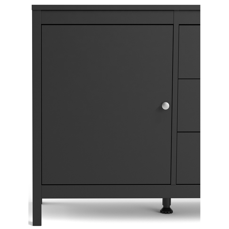 Allora Contemporary 2 Door Sideboard with 3 Drawers in Black Matte