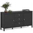 Allora Contemporary 2 Door Sideboard with 3 Drawers in Black Matte