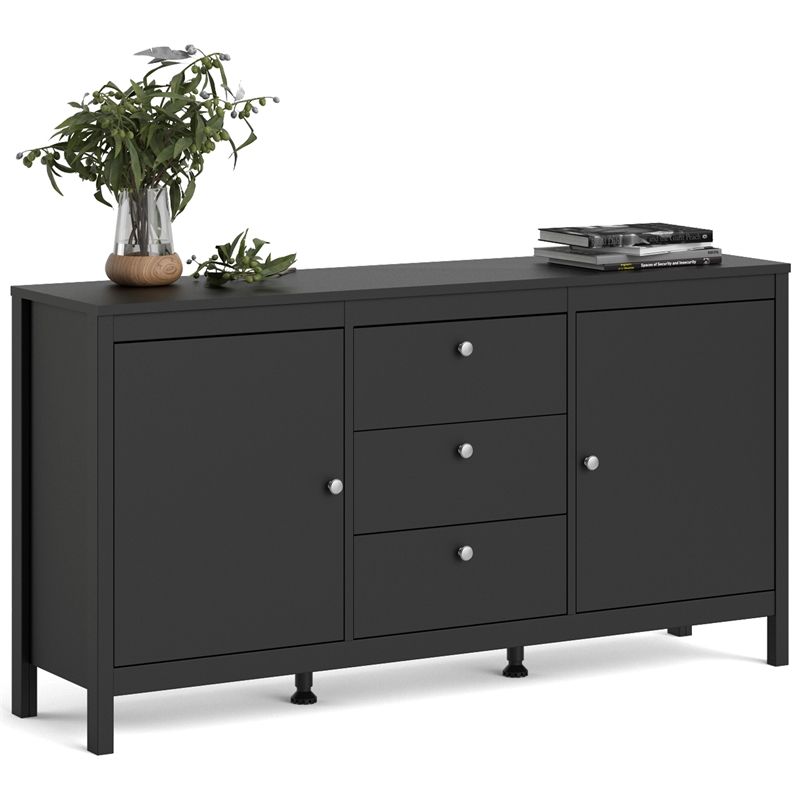 Allora Contemporary 2 Door Sideboard with 3 Drawers in Black Matte