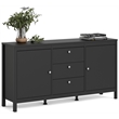 Allora Contemporary 2 Door Sideboard with 3 Drawers in Black Matte