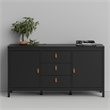 Allora Contemporary 2 Door Sideboard with 3 Drawers in Black Matte