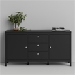 Allora Contemporary 2 Door Sideboard with 3 Drawers in Black Matte