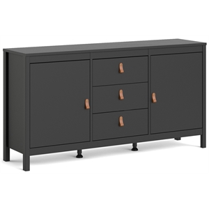 Allora Contemporary 2 Door Sideboard with 3 Drawers in Black Matte