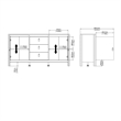 Allora Contemporary 2 Door Sideboard with 3 Drawers in Black Matte
