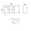Allora Contemporary 2 Door Sideboard with 3 Drawers in Black Matte