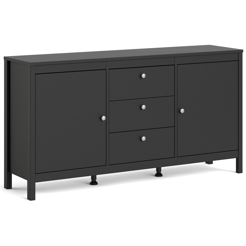 Allora Contemporary 2 Door Sideboard with 3 Drawers in Black Matte