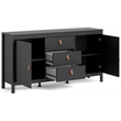Allora Contemporary 2 Door Sideboard with 3 Drawers in Black Matte