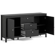 Allora Contemporary 2 Door Sideboard with 3 Drawers in Black Matte