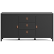 Allora Contemporary 2 Door Sideboard with 3 Drawers in Black Matte