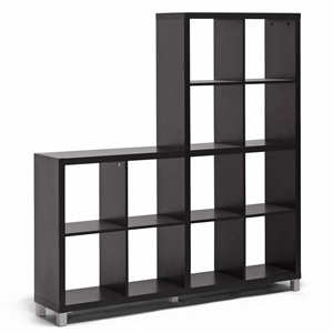 Allora Contemporary 12 Cube Shelving Unit in Dark Brown