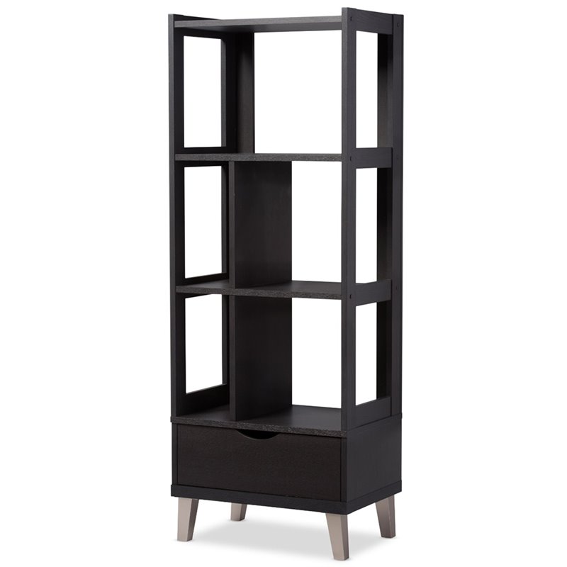 Allora Contemporary Bookcase in Espresso