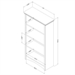 Allora 4-Shelf Contemporary Bookcase in Rubbed Black Finish