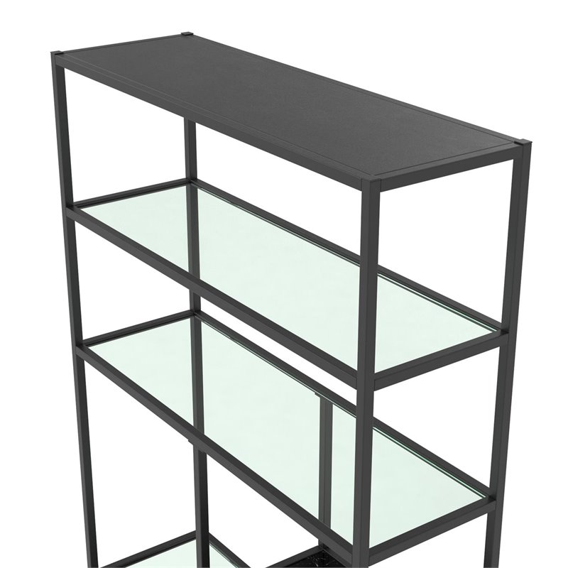 Allora Bookcase Etagere in Black Marble Finish