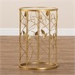 Allora Modern Metal/Tempered Glass End Table in Brushed Gold