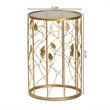 Allora Modern Metal/Tempered Glass End Table in Brushed Gold
