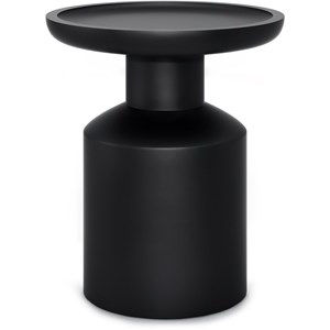 Allora 16&quot Round Contemporary Solid Wood Accent Table in Black