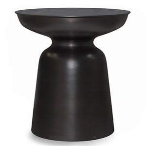 Allora 17&quot Contemporary Iron Metal End Table in Antique Copper